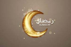 realistic shining moon ramadan concept vector