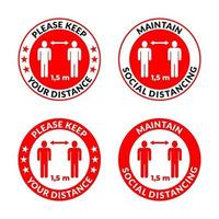 Please keep your distance - maintain social distancing, instruction icon against the spread of coronavirus vector