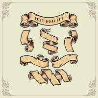 Hand Drawn Ribbon Vintage Set vector