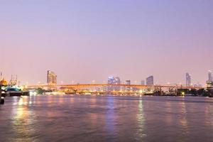 Bridge over the river in Bangkok city