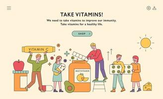 banner de página web que promueve vitaminas.