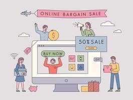 Online Sale Promotion Event. vector