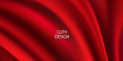 Abstract gradients, fabric red waves banner template background. vector