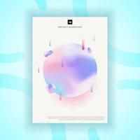 Creative template poster design abstract fluid shape circle on light blue background.