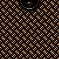 Abstract gold geometric cross pattern bold line on black background and texture. vector