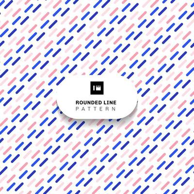 Abstract pink and blue rounded line diagonal pattern on white background.