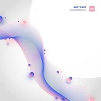 Abstract pink and blue wave line with circles elements on white background with space for your text. vector