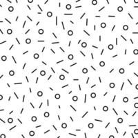 Abstract black dash lines and circles pattern isolated on white background. vector
