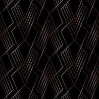 Elegant gold line geometric pattern on black background art deco style. vector