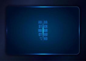 Abstract blue gradient template background with rectangle rounded frame and glow lights. vector