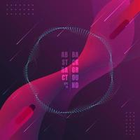 Abstract blue glowing particles liquid dynamic flow on fluid gradient shapes composition red and purple background. vector