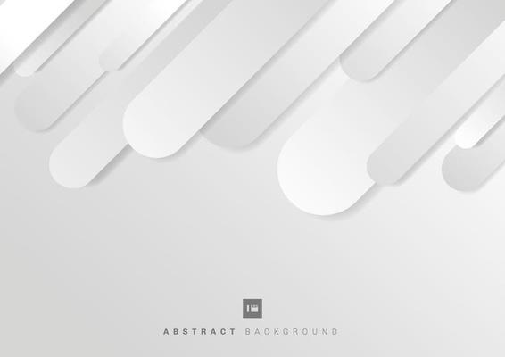 Abstract geometric rounded line gray diagonal dynamic overlapping on white background.