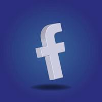 3D vector facebook icon