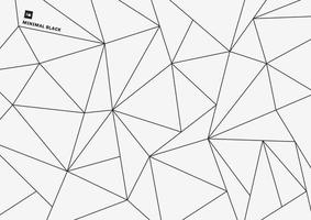 Abstract geometric triangle low polygon simple black line pattern on white background minimal style. vector