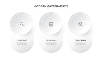 Modern infographic elements circle design with marketing icons. Business concept with 3 options. Vector template.