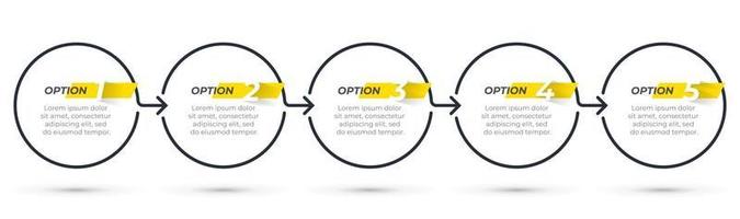 Business infographic template thin line design with icons and 5 options or steps. Vector illustration.