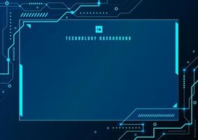 Tecnología azul abstracta geométrica y fondo de circuito electrónico del sistema de conexión con espacio para el texto. vector