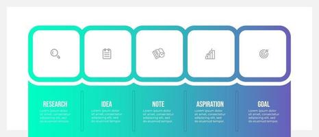 Plantilla de diseño de infografía empresarial con iconos y 5 opciones o pasos. plantilla de negocio de vector para presentación.