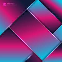 Abstract pink and blue neon color geometric overlay layer background with lighting. vector