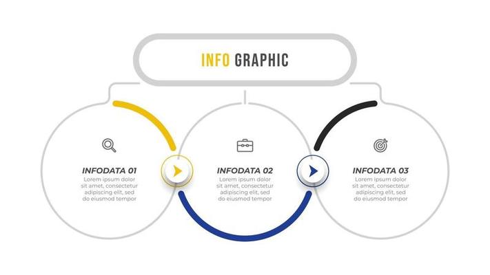 Infographic vector design template with arrows and icons. Business concept with 3 options or steps. Can be used for presentations, annual report, info chart.