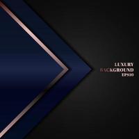 Abstract modern luxury template design blue geometric triangle with pink gold line on black background. vector