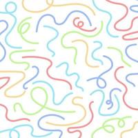 Abstract hand drawn wavy lines colorful isolated on white background. vector