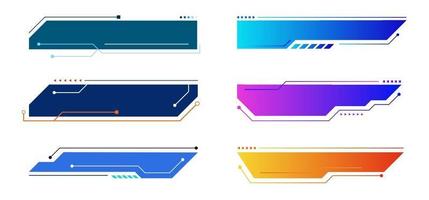 conjunto de encabezados web geométricos de elementos o pancartas aislado en el concepto de tecnología de fondo blanco. vector