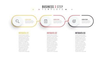 Thin line minimal infographic design label with circles. Business concept with  3 options or steps. vector