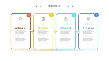 Vector infographic elements thin line design label with icons. Business concept with 4 options, steps. Can be used for workflow diagram, info chart, graph.