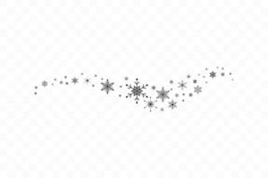 Trace of black snowflakes. Magic abstract background isolated vector