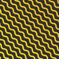 Abstract yellow diagonal wave lines pattern with shadow on black background and texture. vector