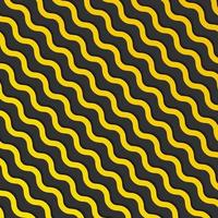 Abstract yellow diagonal wave lines pattern with shadow on black background and texture. vector