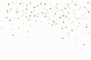 Many Falling Luxury Golden Confetti. Birthday Celebration. Vector Illustration