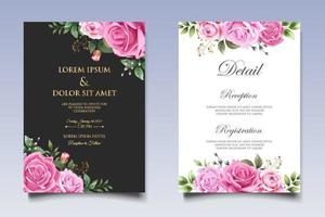 Hand Drawing Floral Wedding Invitation Card vector