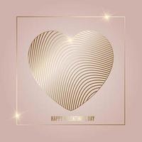 Elegant background for Valentines Day with gold heart design vector