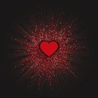 Valentines Day background with glitter burst design vector