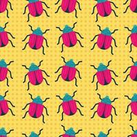 beetle insect seamless pattern illustration vector