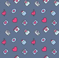 Valentine's Day patterns seamless with hearts and valentine symbol. Used for textile, fabric, background. vector