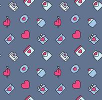 Valentine's Day patterns seamless with hearts and valentine symbol. Used for textile, fabric, background. vector