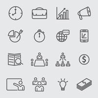 Business line icons set vector