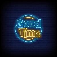 Good Time Neon Signs Style Text Vector