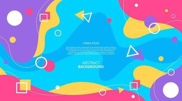 Abstract flat geometric curvy shapes background vector