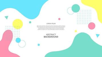 Abstract flat geometric fluid shapes background vector