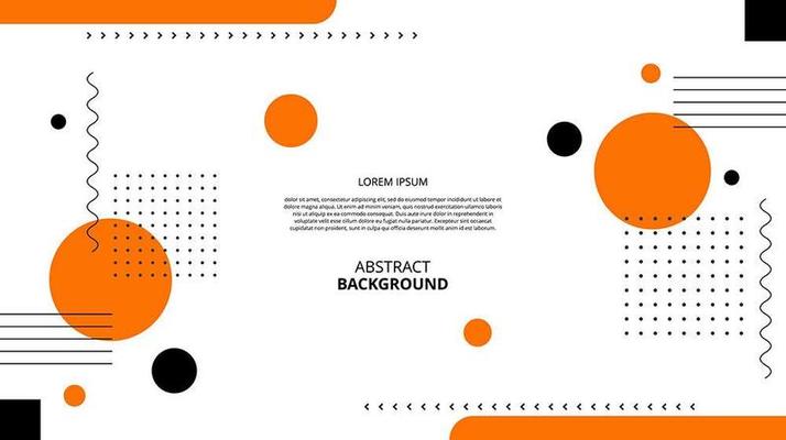 Abstract flat orange black geometric shapes background
