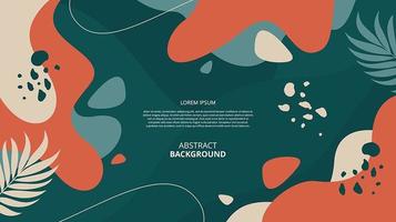 Abstract flat floral fluid shapes background vector