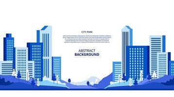 Abstract flat blue city park background vector