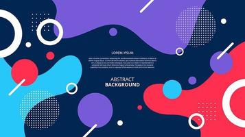 Abstract flat geometric fluid shapes dark background vector