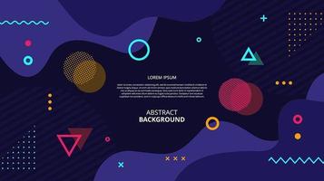 Abstract flat geometric fluid shapes dark background vector