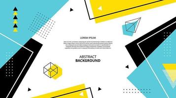 Abstract flat memphis geometric shapes background vector