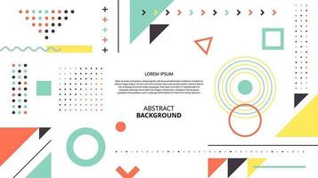 Abstract flat memphis style geometric shapes background vector